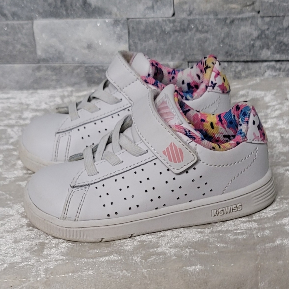 K.Swiss White W/Print Baby Girl Sneakers